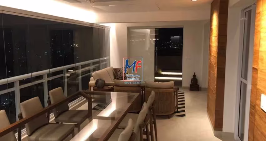 Excelente cobertura no Brooklin Paulista, 280m² a.u., 3 dormitórios (3 suítes), sala, home theater, cozinha, área de serviço, varanda gourmet, piscina, 4 vagas(REF 19.682)