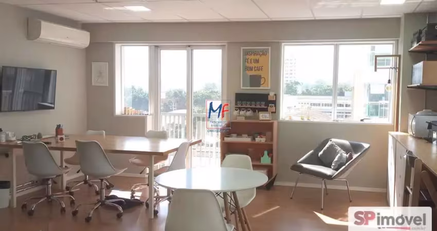 Excelente sala comercial em santo amaro, 45 m² a.u., com 2 terraços, ar condicionado, piso, forro, iluminação, lavabo com armário, 1 vaga (ref 20.103)