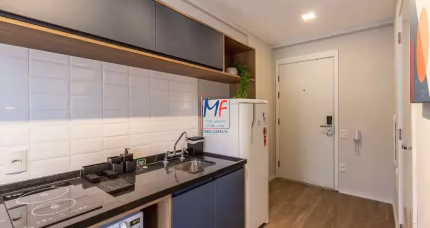 Excelente apto studio na vila madalena, com 27 m² a.u., 1 dormitório, banheiro, cozinha, varanda, lazer. prox. metrô vila madalena (ref 20.372)