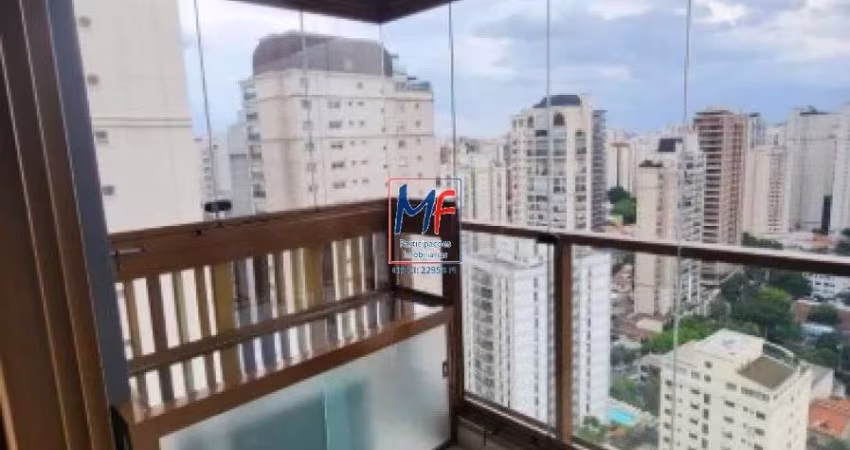 Excelente apto studio V. N. Conceição,  26 m² a.u., 1 dormitório, cozinha, varanda, 1 vaga, lazer. Prox. Av. S. Amaro (REF 20.436)
