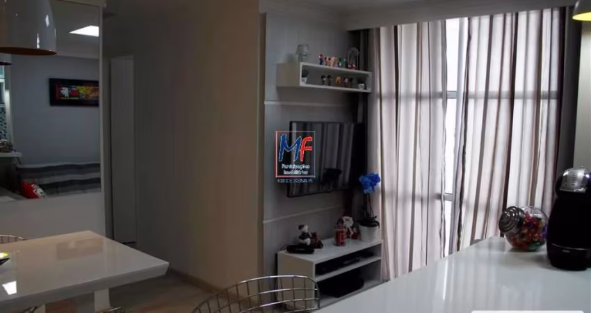 Excelente apto no Alto do Pari, com 52m² a.u., 2 dormitórios, sala, cozinha, lavanderia, varanda envidraçada, 1 vaga, lazer. Prox. Rua Silva Teles (REF 20.464)