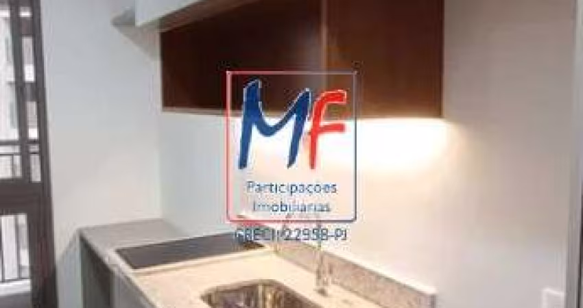Excelente apto studio  Santo Amaro, com 22m² a.u., 1 dormitório, sala, cozinha, lazer. Prox. Metrô Brooklin (REF 20.691)