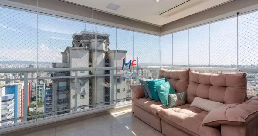 Excelente apartamento (duplex), 2 dorms e  2 suítes,  240m² a.u , sala , área gourmet, escritório e closet, 4 vagas. ref 20740