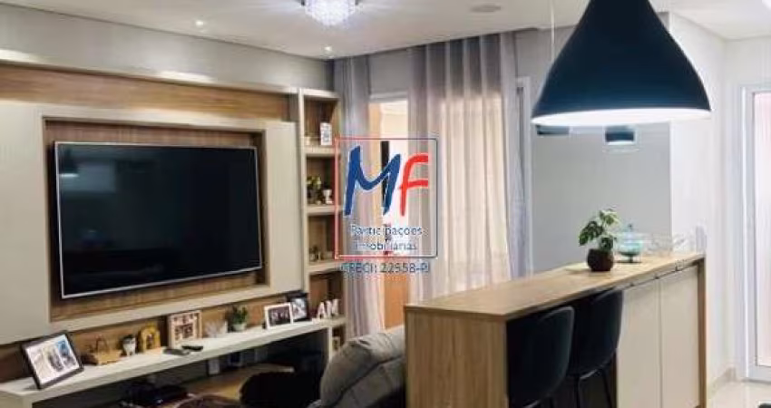 Excelente apto na Barra Funda, 69m² a.u., impecável , móveis planejados, 2 dormitórios (1 suíte), sala, cozinha, área de serviço, varanda gourmet, 1 vaga, lazer (REF 20.968)