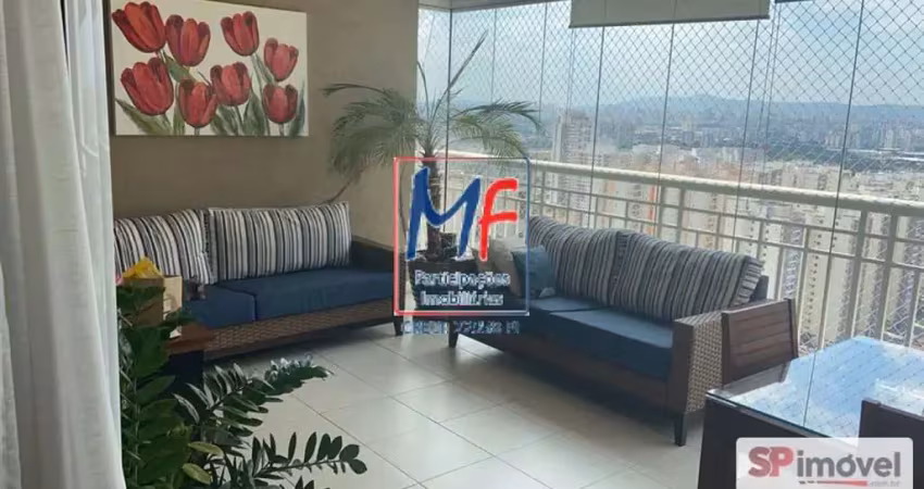 Excelente apto no belenzinho, com 146m² a.u., 4 dormitórios (3 suítes), sala, cozinha, varanda envidraçada, 3 vagas, lazer. prox. metrô belém (ref 21.041)