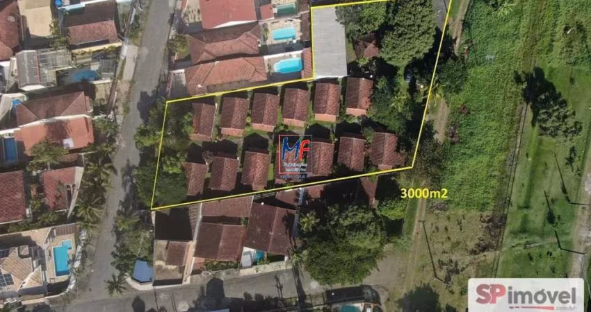 Excelente pousada em Itanhaém/SP, 3000m² a.t., com 13 chalés em estilo rústico, estacionamento privativo, salão de festas, salão de jogos, gazebo de lazer (REF 19.940)
