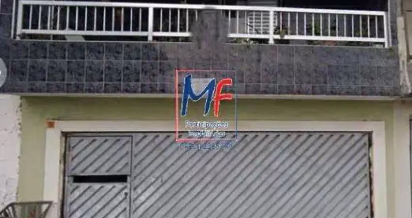Excelente sobrado em Mauá/SP, 261m² a.u., 3 dormitórios, sala, copa, cozinha, área de serviço, varanda, salão de festas, churrasqueira, quintal, edícula, 2 vagas (REF 20.829)
