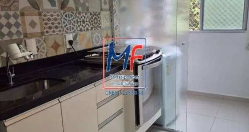 Excelente apto no Parque Munhoz, com 48m² a.u., 2 dormitórios, sala, cozinha, área de serviço, 1 vaga, lazer. Prox. Shopping Campo Limpo (REF 21.096)