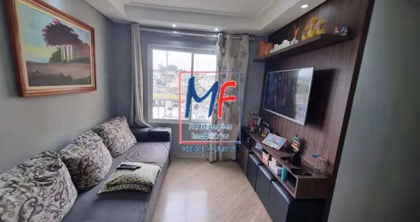 Excelente apto no parque erasmo assunção, santo andré/sp, com 50m² a.u., 2 dormitórios, sala, cozinha, área de serviço, 1 vaga, lazer (ref 21.237)