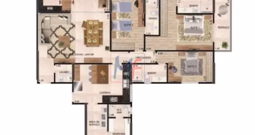Ref. 14.585 - lindo apartamento novo no bairro ponta da praia, com 167 m² a.u., 3 dorms. sendo 3 suítes, 2 vagas, terraço gourmet e lazer.