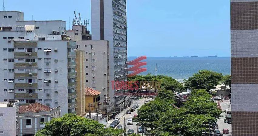 Lindo Apartamento Vista Mar com 3 dormitórios à venda, 102 m² por R$ 803.000 - Pompéia - Santos/SP