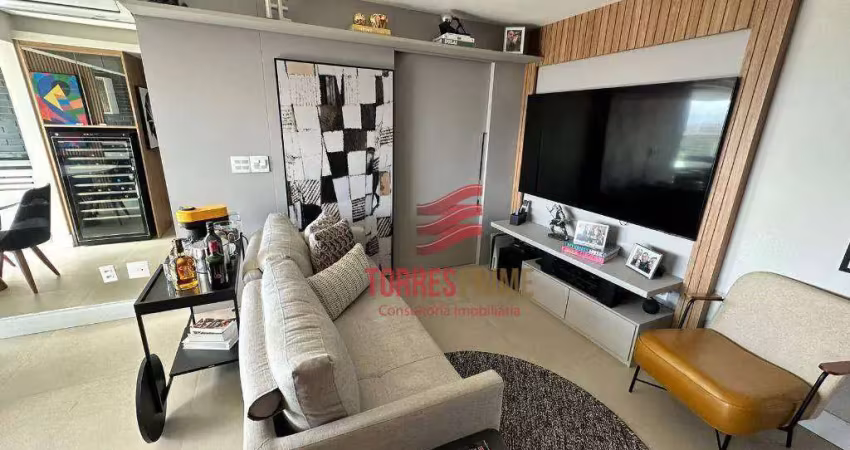 Apartamento novo, porteira fechada, com 2 dormitórios, suíte e lazer completo à venda, por r$ 1.190.000 - embaré - santos/sp