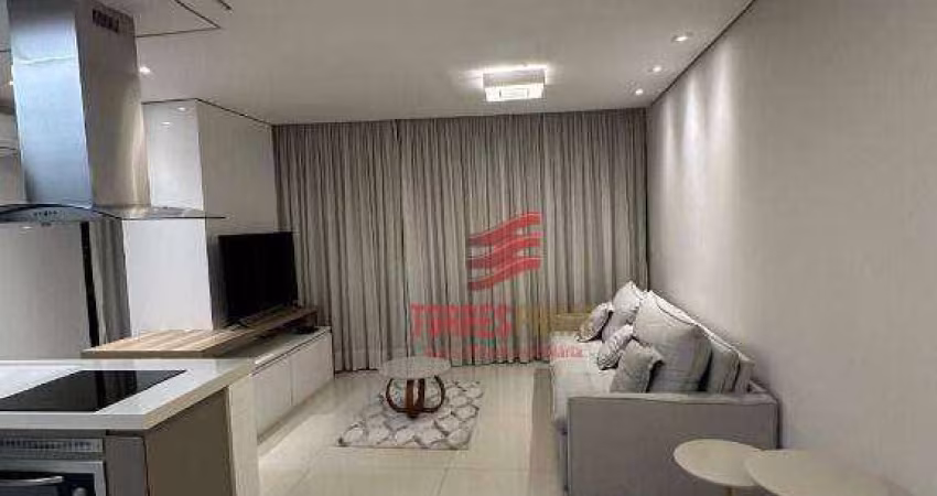 Apartamento com 1 dormitório para alugar, 69 m² por R$ 8.500,02/mês - Aparecida - Santos/SP