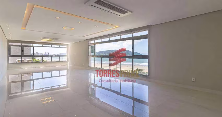 Lindíssimo apartamento vista total mar com 3 dormitórios, 2 suítes, à venda, 200 m² por r$ 3.200.000 - boqueirão - santos/sp