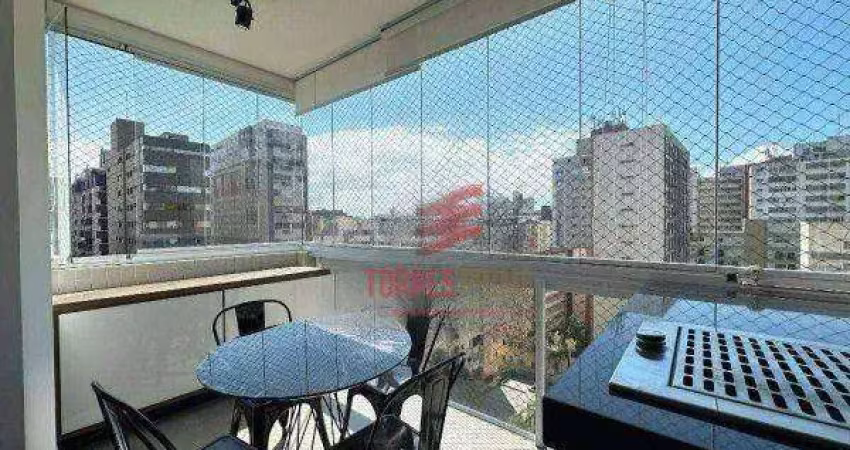 Apartamento com 2 dormitórios à venda, 100 m² por r$ 1.650.000,00 - boqueirão - santos/sp