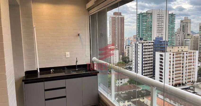 Apartamento com 1 dormitório, 53 m² - venda por R$ 800.000,00 ou aluguel por R$ 5.666,00/mês - Boqueirão - Santos/SP
