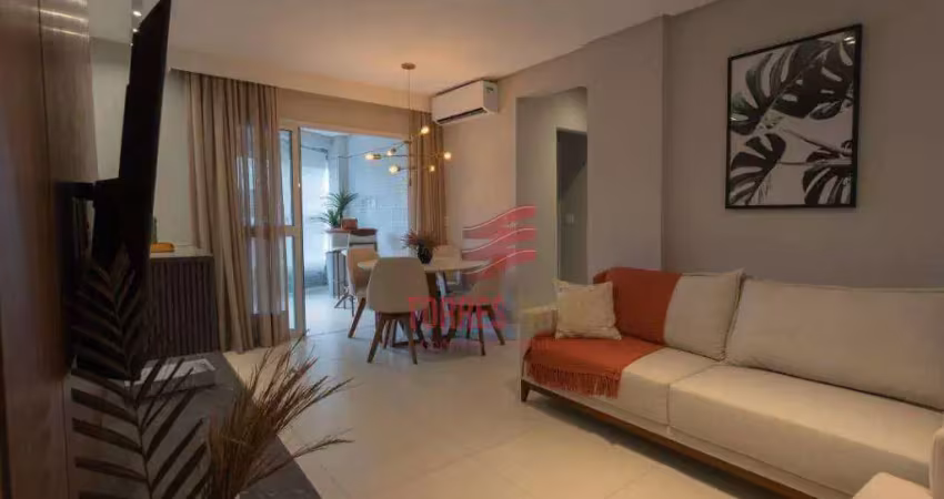 Apartamento com 2 dormitórios à venda, 77 m² por r$ 890.000,00 - boqueirão - santos/sp