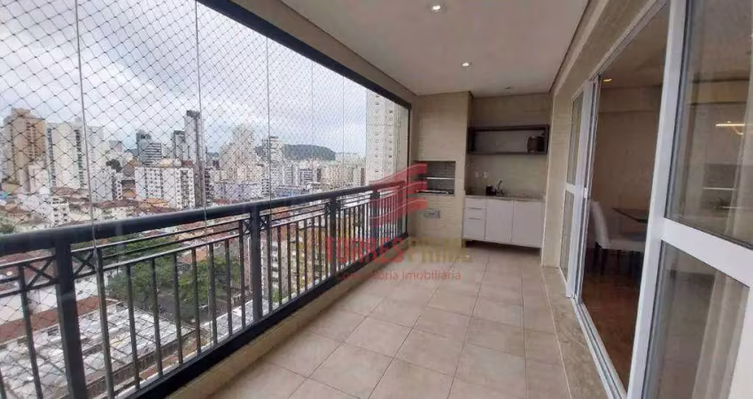 Apartamento com 3 dormitórios, 150 m² - venda por r$ 1.950.000,00 ou aluguel por r$ 13.000,00/mês - embaré - santos/sp