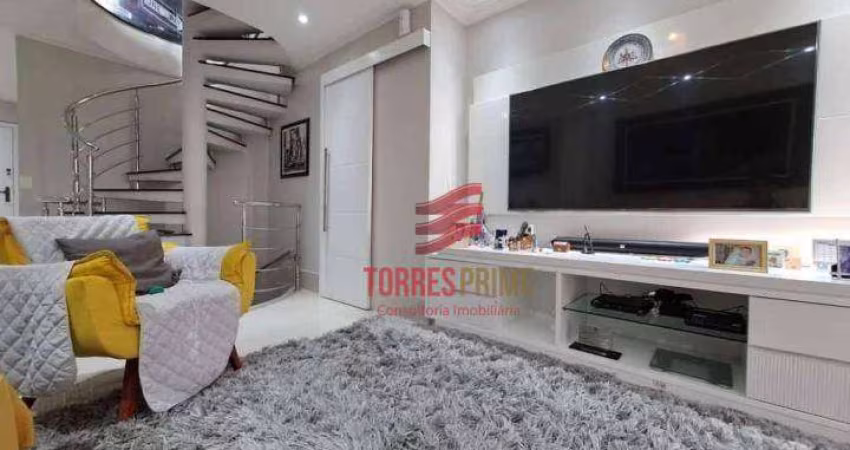 Apartamento Triplex com 2 dormitórios à venda, 111 m² por R$ 795.000 - Estuário - Santos/SP