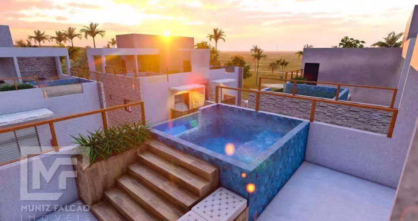 Lindo chale duplex com rooftop, 120m², 3 quartos, rooftop