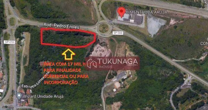 Área à venda, 17000 m² por r$ 17.000.000,00 - caputera - arujá/sp