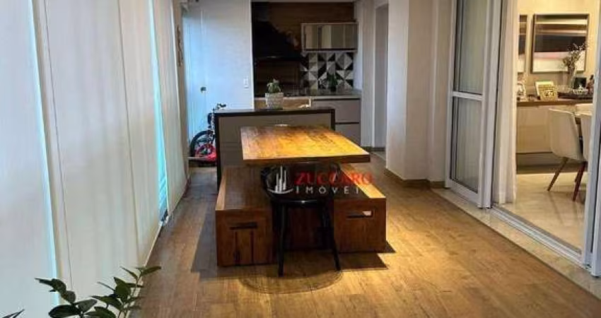 Apartamento com 3 suítes, 3 vagas à venda, 168 m² por r$ 2.200.000 - jardim santa mena - guarulhos/sp