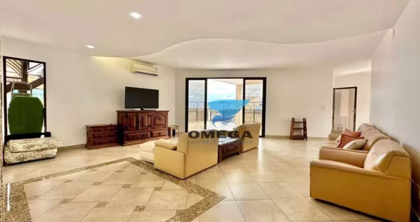 Vista mar - cobertura com 4 quartos - condomínio com lazer - 2 vagas - praia das pitangueiras, guarujá.
