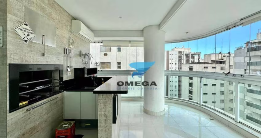 Apartamento reformado à venda na Praia das Pitangueiras, Guarujá, 3 suítes, varanda gourmet, 3 vagas, prédio com lazer