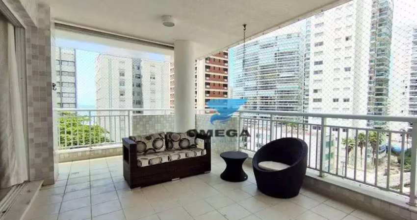 Vista mar - apartamento à venda com 3 dormitórios - 2 vagas de garagem - varanda gourmet na praia das astúrias - guarujá.