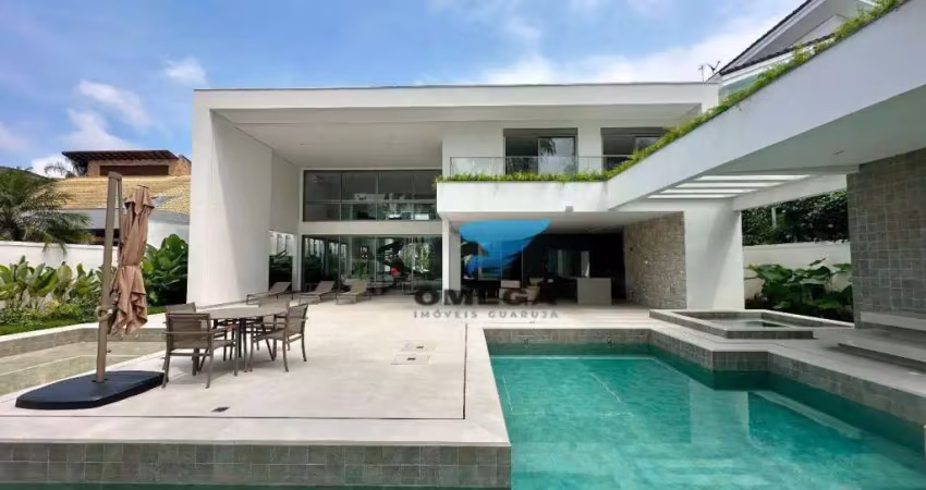 Casa de alto padrão com 7 suítes à venda em condomínio jardim acapulco - guarujá/sp. confira!