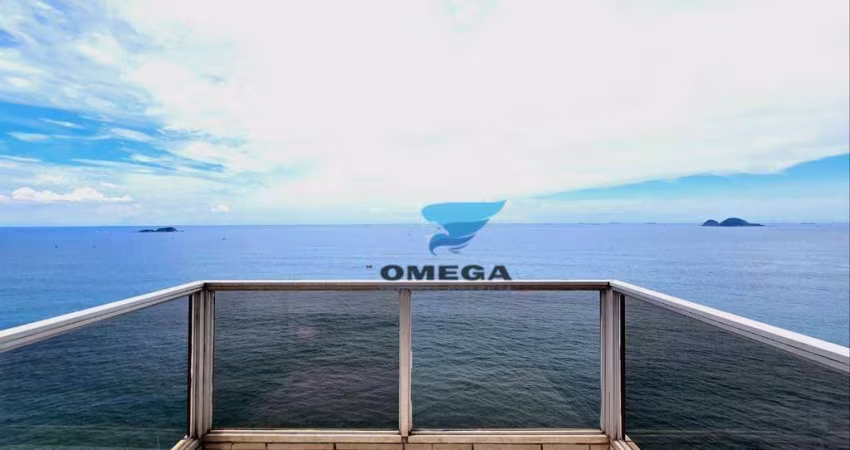 Apartamento com vista mar à venda na praia das Pitangueiras no Guarujá I Omega Imoveis