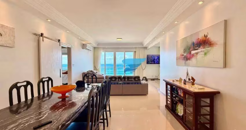 Apartamento reformado frente mar à venda na praia das pitangueiras no guarujá i omega imoveis