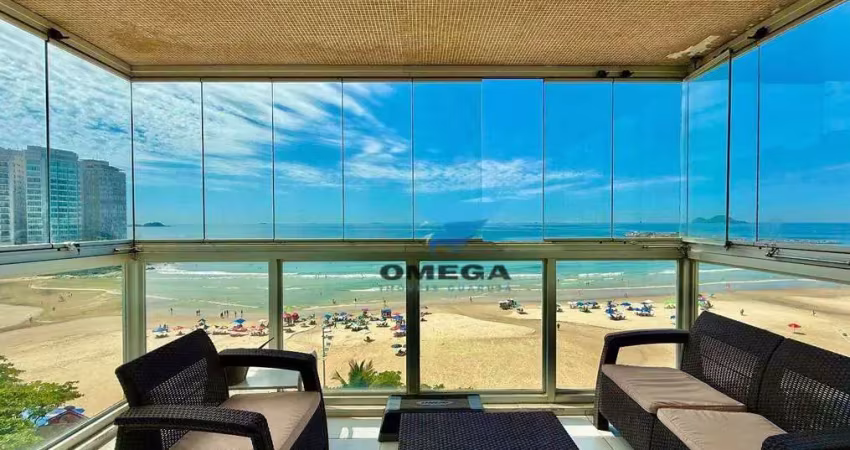 Apartamento reformado com vista mar  à venda na praia das pitangueiras no guarujá i omega imoveis
