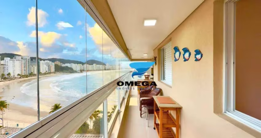 Apartamento frente mar à venda na praia das astúrias no guarujá i omega imoveis