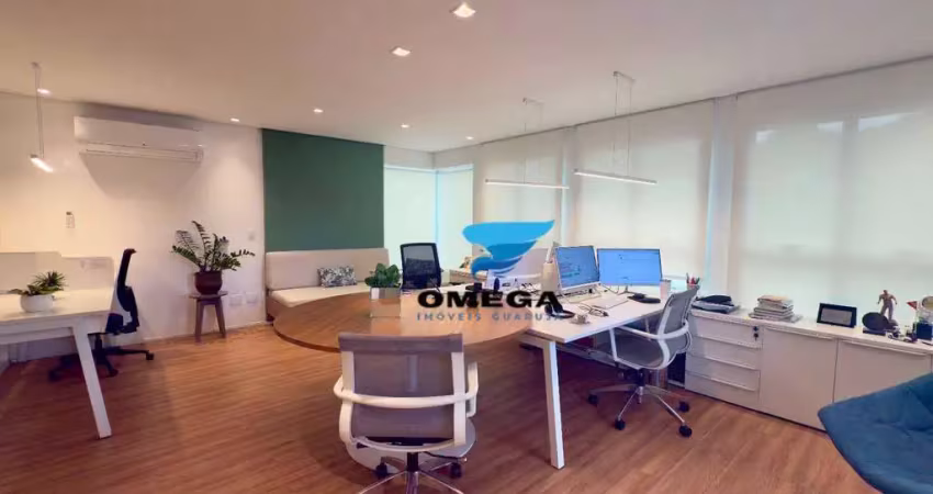 Sala comercial reformada à venda na praia das pitagueiras no guarujá i omega imoveis