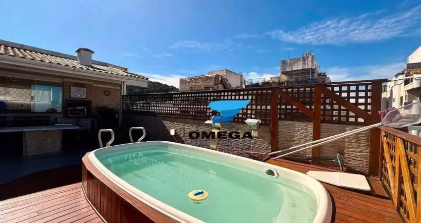 Cobertura penthouse com vista mar á venda na praia das pitangueiras no guarujá i omega imoveis