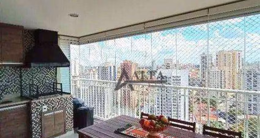 ** EDIFÍCIO PARQUE ANÁLIA FRANCO - Lindo apartamento em andar alto e de frente c/ ampla varanda gourmet c/ churrasqueira **