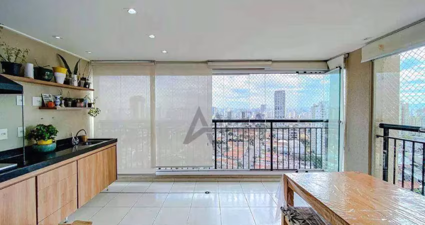 ** magnífico - oportunidade - lindo apto. em andar alto c/ ampla varanda gourmet c/ churrasqueira - 2 vagas **