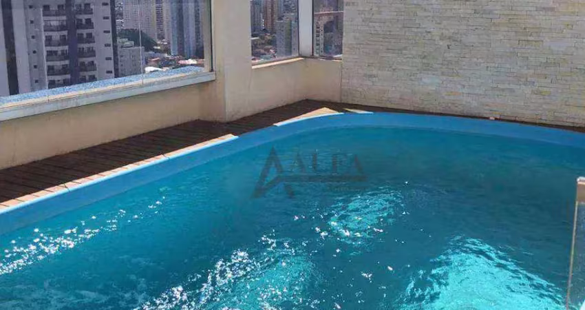 ** residencial jardim anália franco - oportunidade - linda cobertura duplex c/ ampla área gourmet c/ piscina e churrasqueira - 3 vagas **