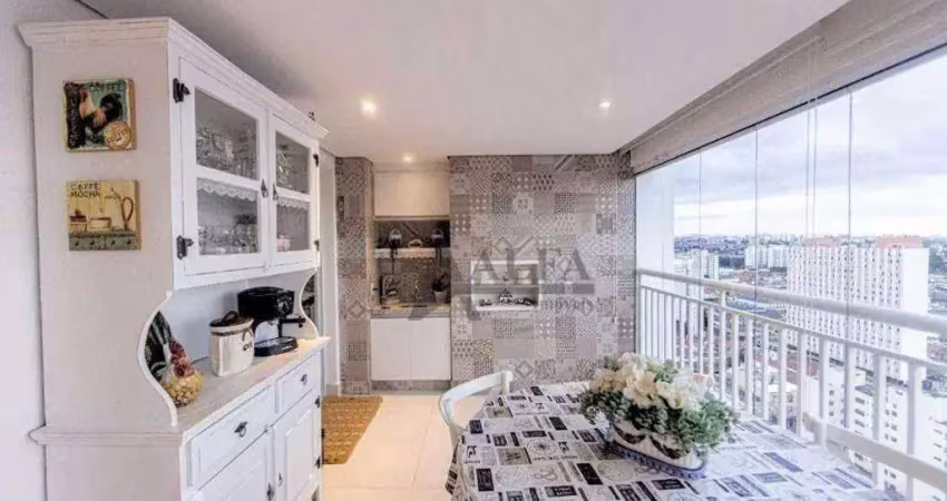 ** estilo tatuapé - o p o r t u n i d a d e - maravilhoso apartamento em andar alto c/ ampla varanda gourmet c/ churrasqueira **
