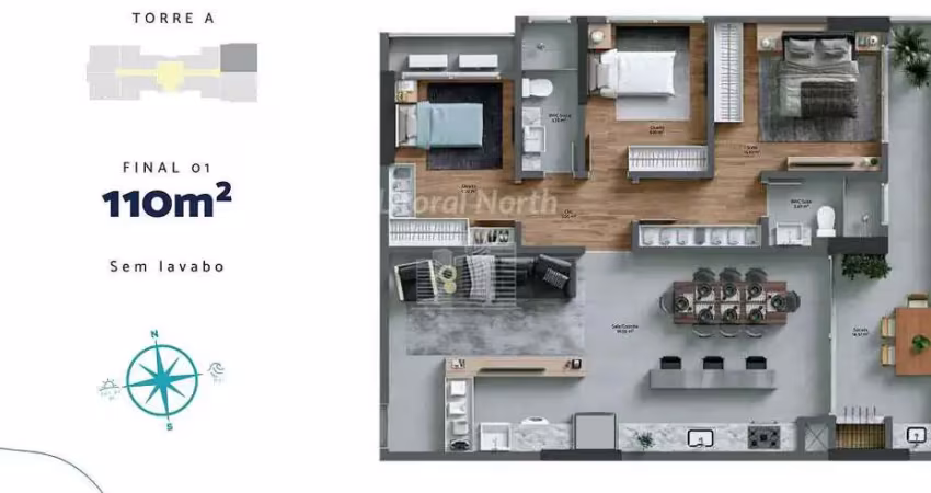 Apartamento com 3 quartos à venda na Rua Luci Canziani, Balneário Santa Clara, Itajaí