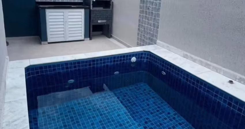 Condomínio na praia do cibratel em itanhaém, com piscina e churrasqueira privativa