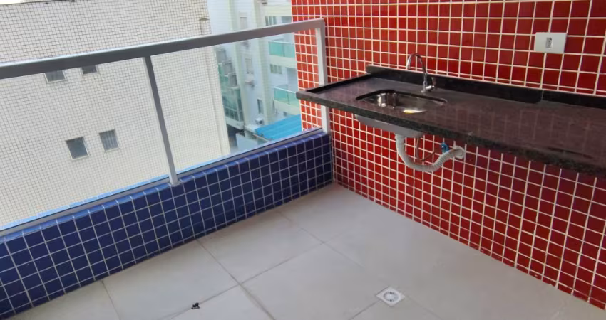 Vila Caiçara, apto novo 2 quartos, 1 suíte, sacada gourmet, piscina.