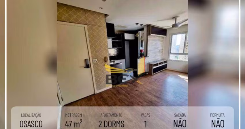 Apartamento com 2 dormitórios, 1 vaga, com 47 m² Osasco SP