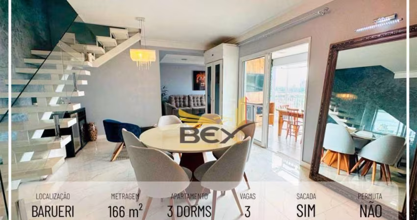 Apartamento Duplex com 3 suítes 3 vagas e 166 m² em Barueri SP