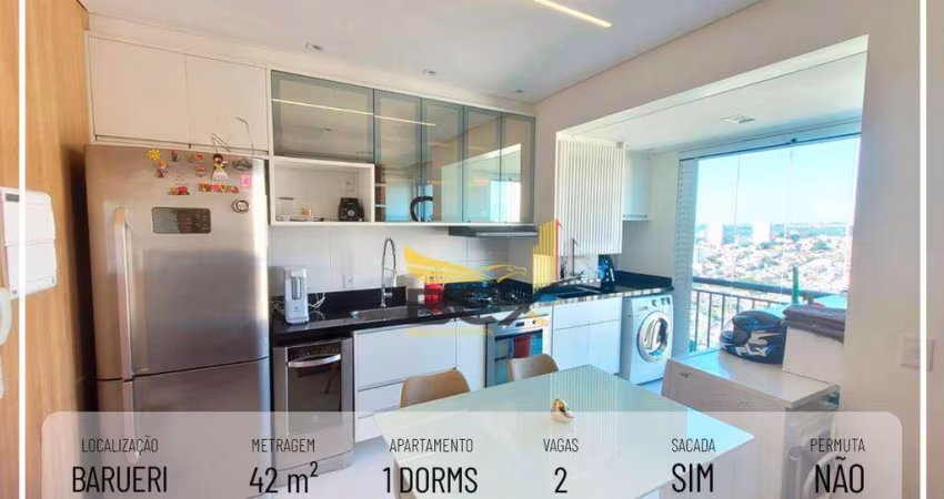 Apartamento com 1 dormitório, 42 m² - venda por R$ 449.000,00 ou aluguel por R$ 3.500,00/mês - Jardim Tupanci - Barueri/SP