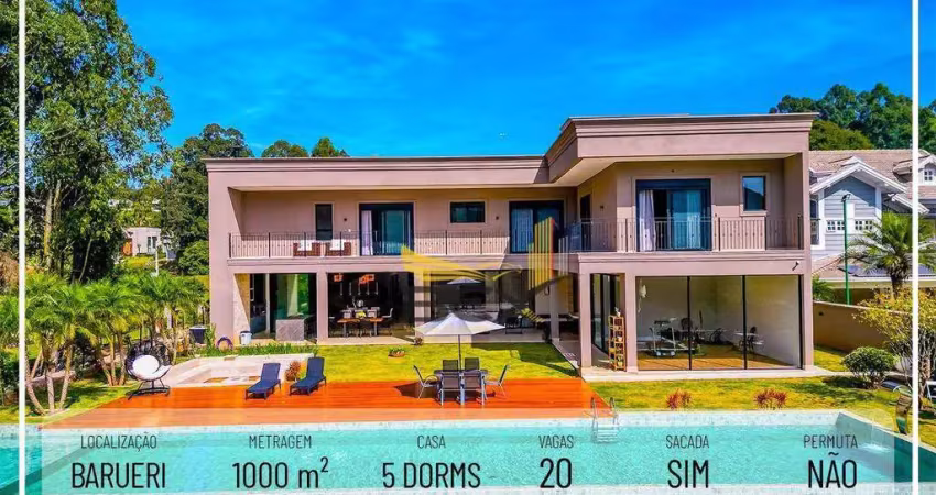 Casa com 5 suítes e 20 vagas  com a.t de 1000 m²  em tamboré barueri sp