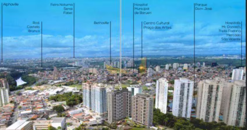 Apartamento  frente ao parque municipal com 2 dormitórios com  48 m²  em barueri sp