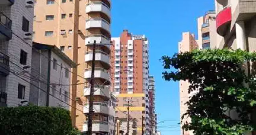 Apartamento em praia grande, guilhermina, com 1 quarto e sacada, 49m².