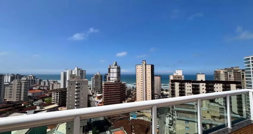 Apartamento em praia grande, com 2 quartos, 1 suíte, e uma sacada gourmet,80 m².